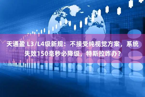 天通盈 L3/L4级新规：不接受纯视觉方案，系统失效150毫秒必降级，特斯拉咋办？